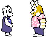 Asgore and Toriel overworld awkward.gif
