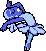 Blue in a dramatically sad pose
