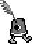 An unused sprite of a petrified Cuptain