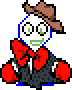 Green Pippins wearing Cowboy Hat Mike's outfit