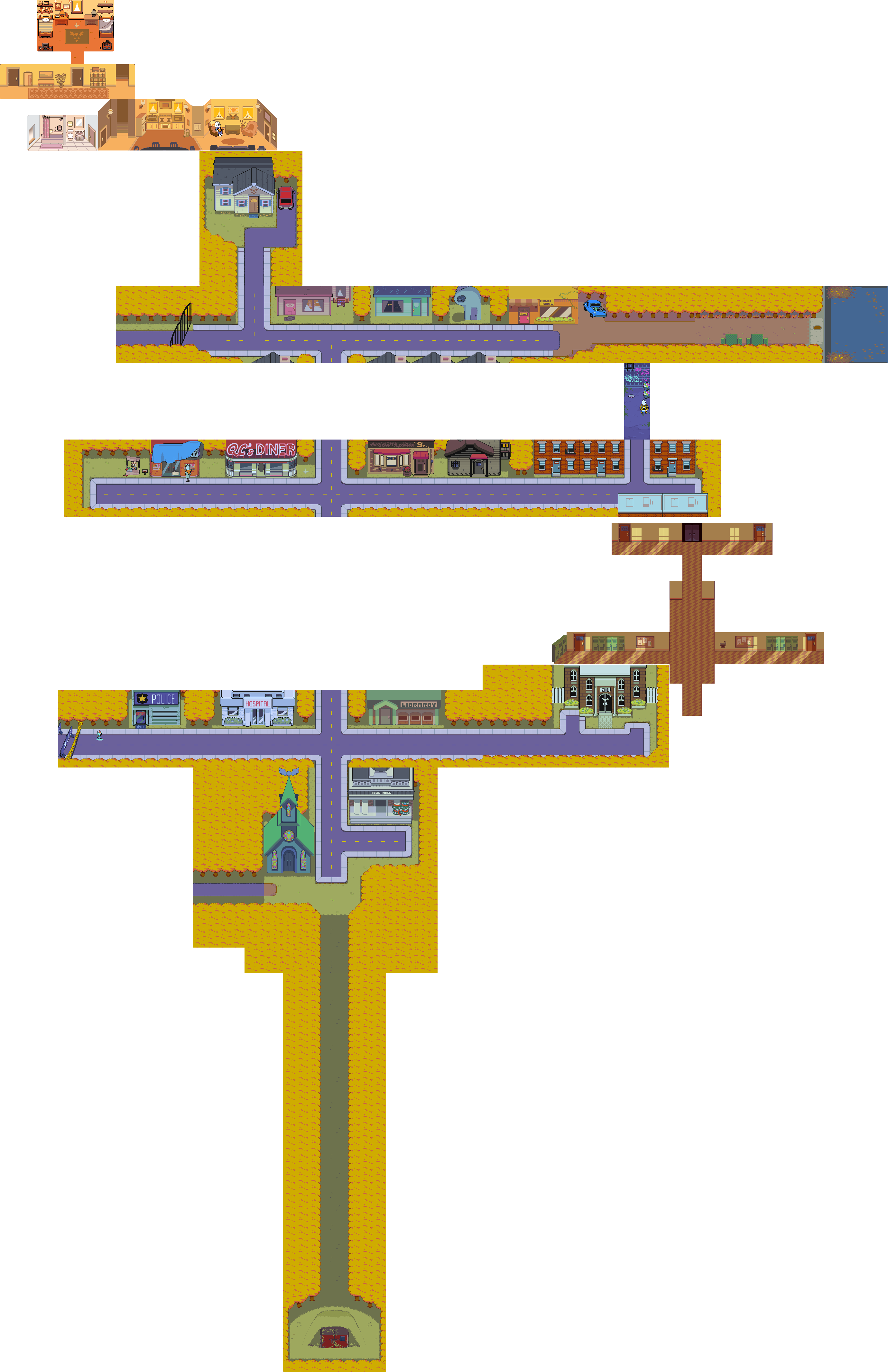 File:Hometown map Chapter 4 evening.png - The Deltarune Wiki