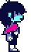 Kris kneeling to comfort Ralsei in the 3rd Sanctuary