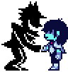 Shadowguy shaking Kris's hand