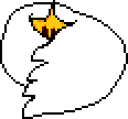 A Starwalker Bird concealing its body with its wings