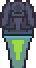 Platformer statue while inactive, wings folded
