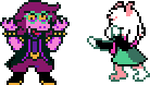 Susie overworld Ralsei glasses.gif