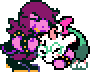 Susie overworld Ralsei noogie.gif