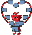 Bloxer in Castle Town forming its arms in a heart shape