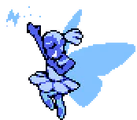 Blue posing with butterfly wings