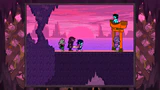 Dynamic Border for the Cliffs, lit by the purple sun