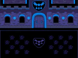 The Delta Rune above the entrance to Ralsei's castle and on the courtyard