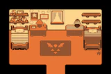 The Delta Rune on the rug in the 8-bit version of Kris's room