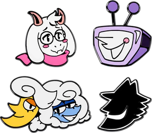 DELTARUNE Character Pin Set 4 merch.png
