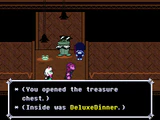 Obtaining a DeluxeDinner from a treasure chest