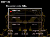 File Select menu for Chapter 2, as Faint Glow plays