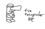 Toby Fox's concept art of the fire extinguisher