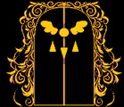 The Delta Rune depicted on the Great Door