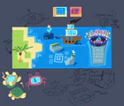 Concept art of the Island Board by Gigi D.G.