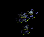 Jevil moving extremely quickly around the screen, leaving motion blur