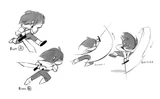 Concept art of Kris's platforming moveset by Temmie Chang