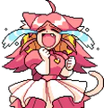 Pink crying in her dialogue portrait