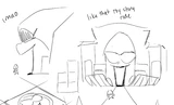 Concept art of the entrance to Queen's Mansion by Gigi D.G.