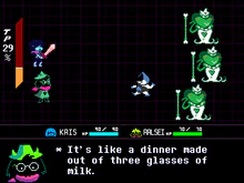 Ralsei screenshot Hathy flatter.png