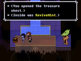Obtaining a ReviveMint from a treasure chest in the 2nd Sanctuary