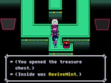 Obtaining a ReviveMint from a treasure chest in Cyber Field