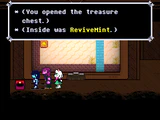 Obtaining a ReviveMint from a treasure chest in TV World