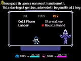 Rouxls Kaard's initial dialogue in the inventory menu