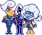 Rouxls Kaard hugging Lanino and Elnina