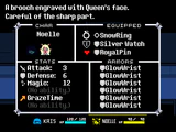 Noelle's RoyalPin equipped to her by default