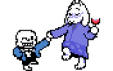 正在和Sans一起跳舞的Toriel 。