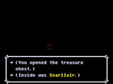 Obtaining a Scarlixir from a treasure chest in the Dark Sanctuary