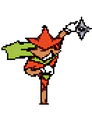 An unused animation of Shi throwing a shuriken