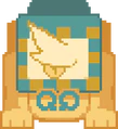 Sphinx-Tenna wearing two Q's on its chest