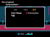 Starwalker absent from the inventory menu