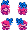 佩戴着两条缎带的 Susie。(未使用)