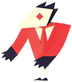 The Swatchling sticker from the Deltarune NPC Sticker Sheet on Fangamer