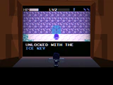 The door to the Ice Palace, depicting a Delta Rune with a keyhole
