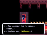 Obtaining a TV Dinner from a treasure chest in TV World