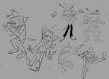 Revised concept art of Tenna's battle moves by Gigi D.G