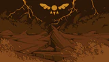 The Delta Rune in the sky above the Earth, as depicted in the legend