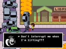 Undyne screenshot lifting car.png